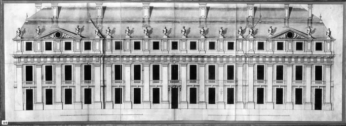 Schloss Vincennes: Erhebung der Fassade eines Eckpavillons, 1658